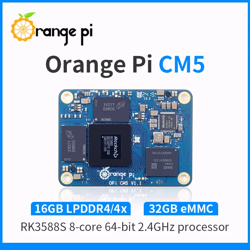 Mini Development Board Single Board Computer Orange Pi CM5 16GB RAM 32GB EMMC DDR4 Rockchip RK3588S