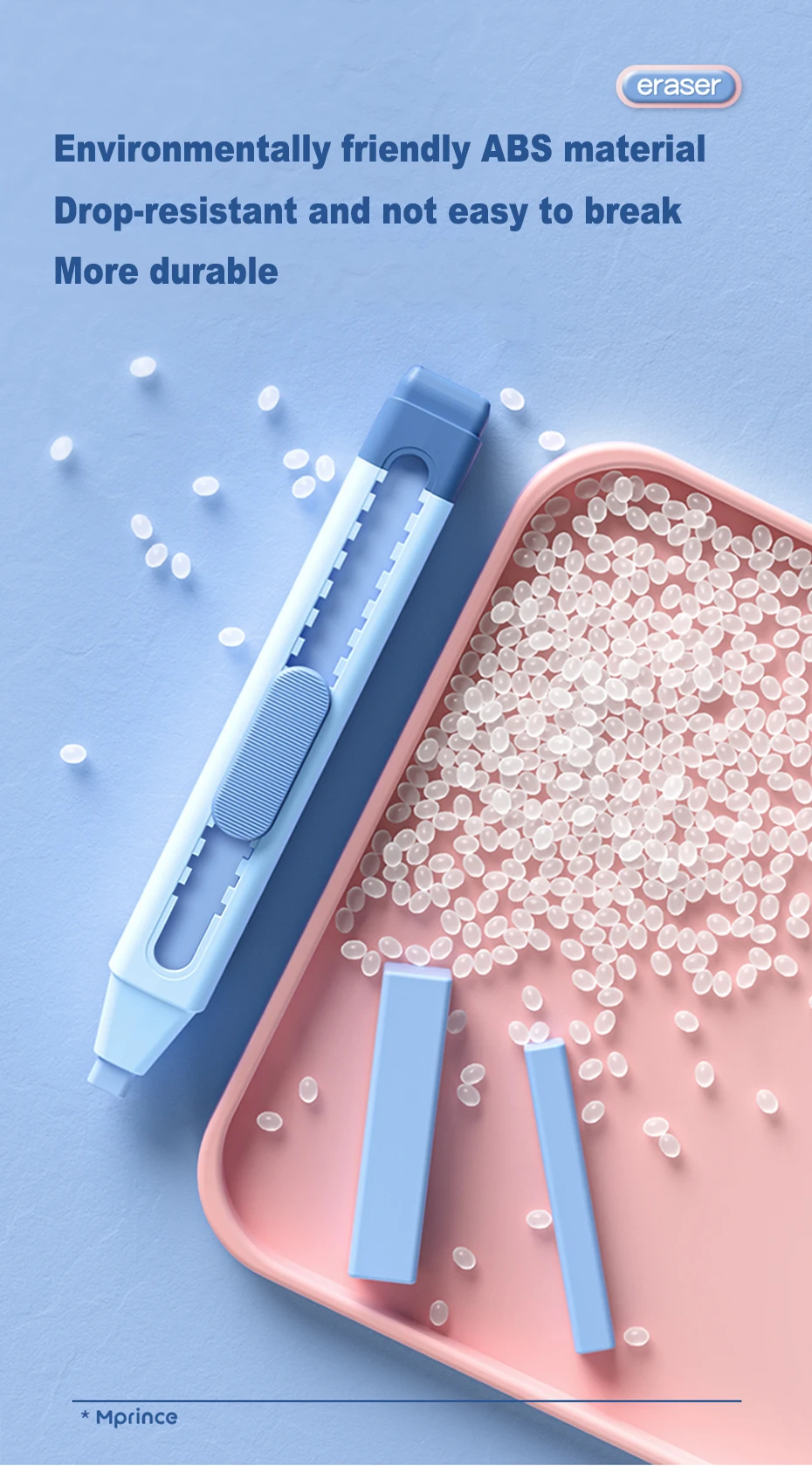 Deli Erasers Pen Retractable Press Pencil Rubber Correction Supplies School Stationery Erasers for Kids Soft Art Eraser Pen cute