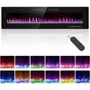 Recessed and Wall Mounted Fire Places Electric Fireplace with Remote Control, Toucn Screen 2