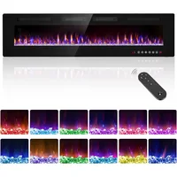 Recessed and Wall Mounted Fire Places Electric Fireplace with Remote Control, Toucn Screen 2