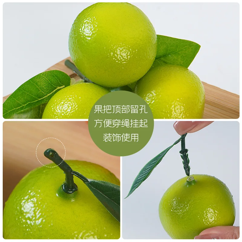 High Simulation Fruit Fake Orange With Branches Leaves Small Orange String 3 Sugar Foam Artificial Sugar Model