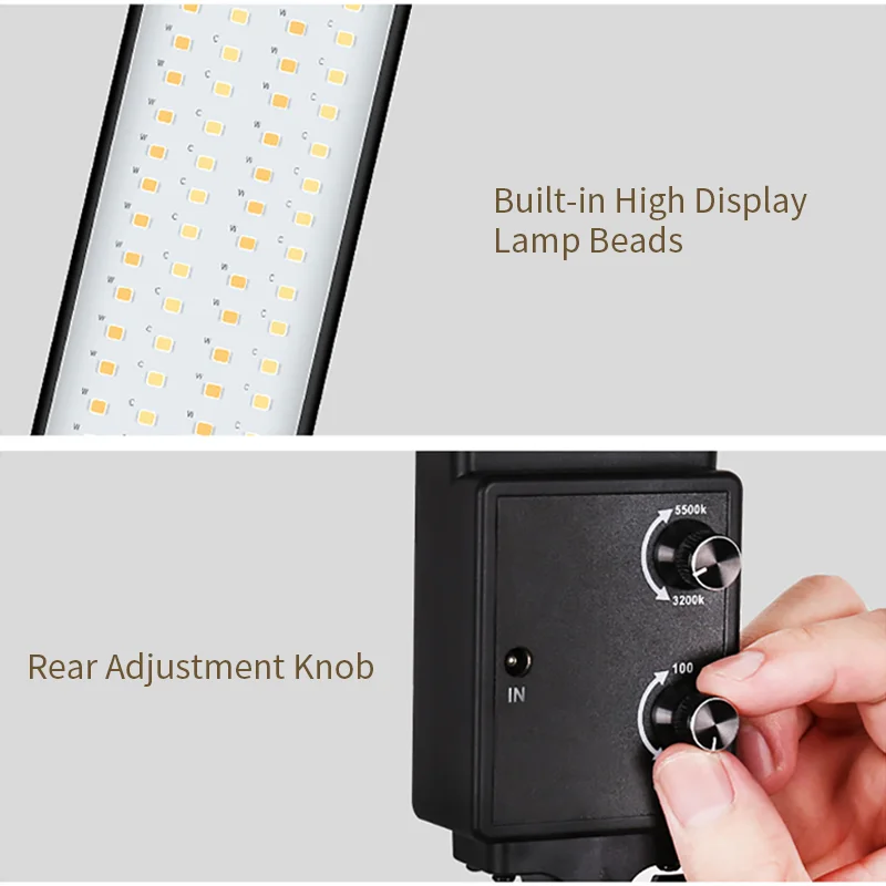 LED Licht Fotografie Studio LED Beleuchtung Kit Einstellbare Lichter Mit Stand Stativ Fotografische Video Füllen Lam 3200K-5500K – Detail 6