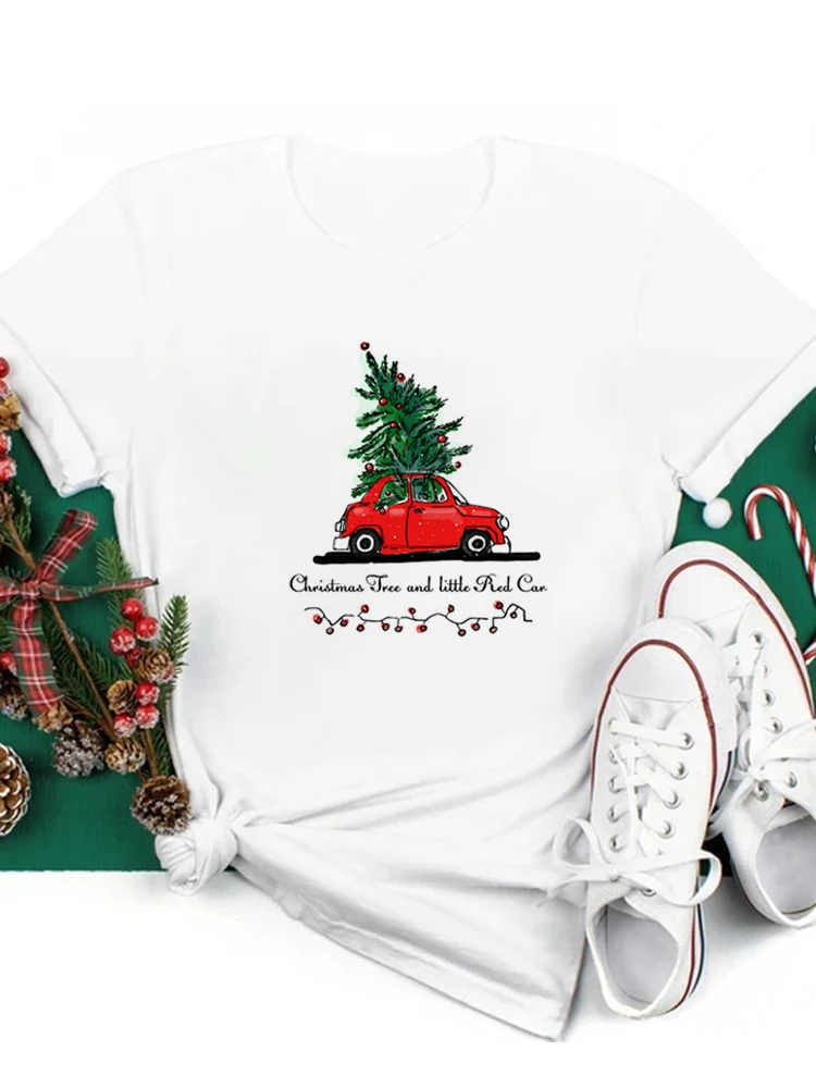 

Trend Fashion 90s Winter Print Christmas TShirt Women Print Women Top Snowman Print Women Gift New Year Print Short Sleeve