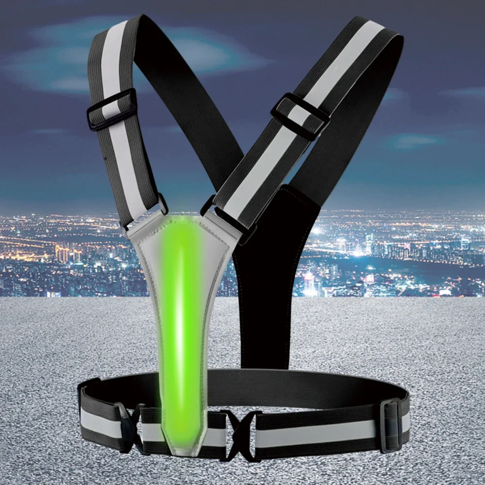 Safety Vest USB Rechargeable Adjustable & Elastic High Visibility Running Vest LED Safety Running Vest for Runners Night Walking 3