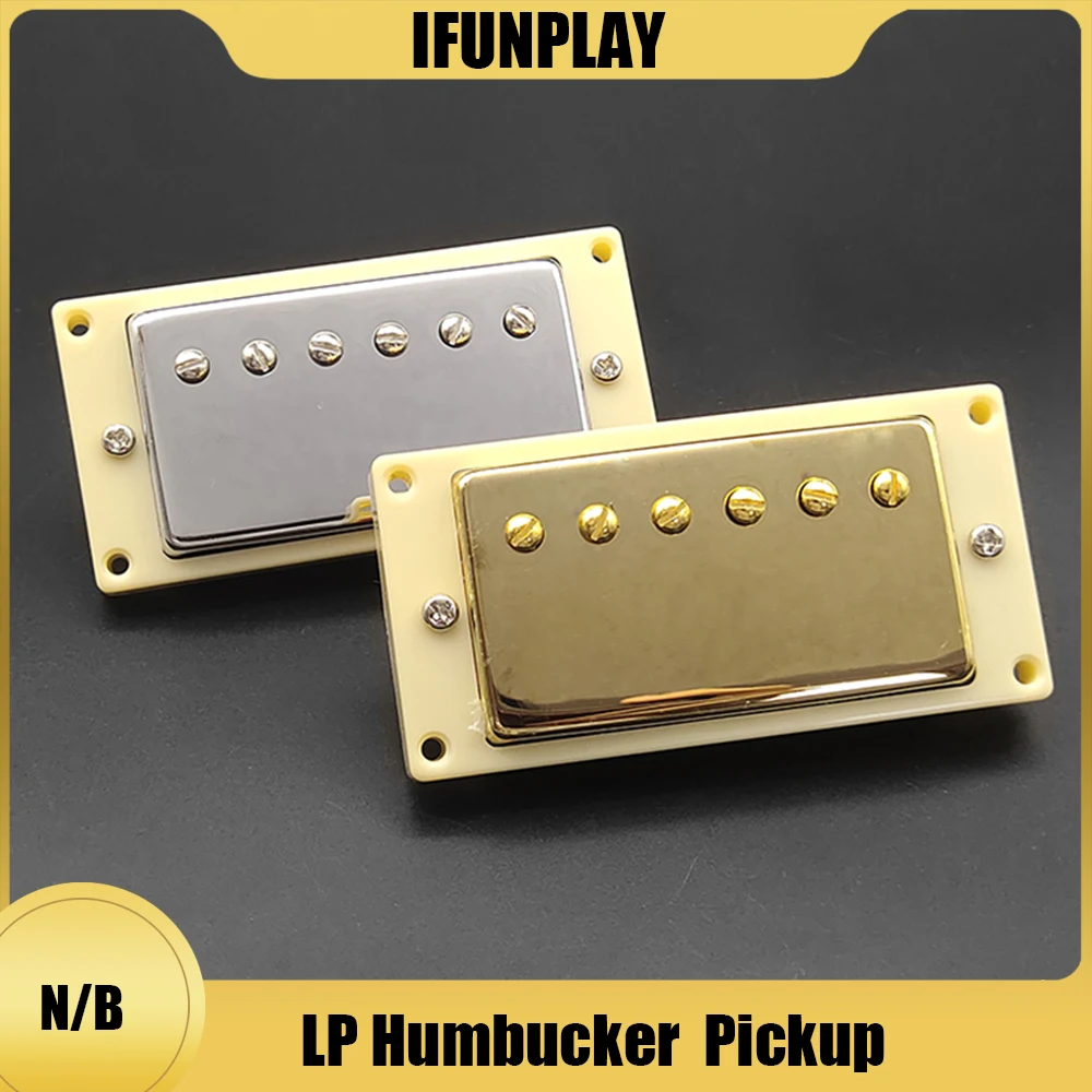 Humbucker Electric Guitar Pickup Chrome Neck Bridge Pickup 50mm/52mm with Ring  for LP Style Electric Guitar Gold/Chrome