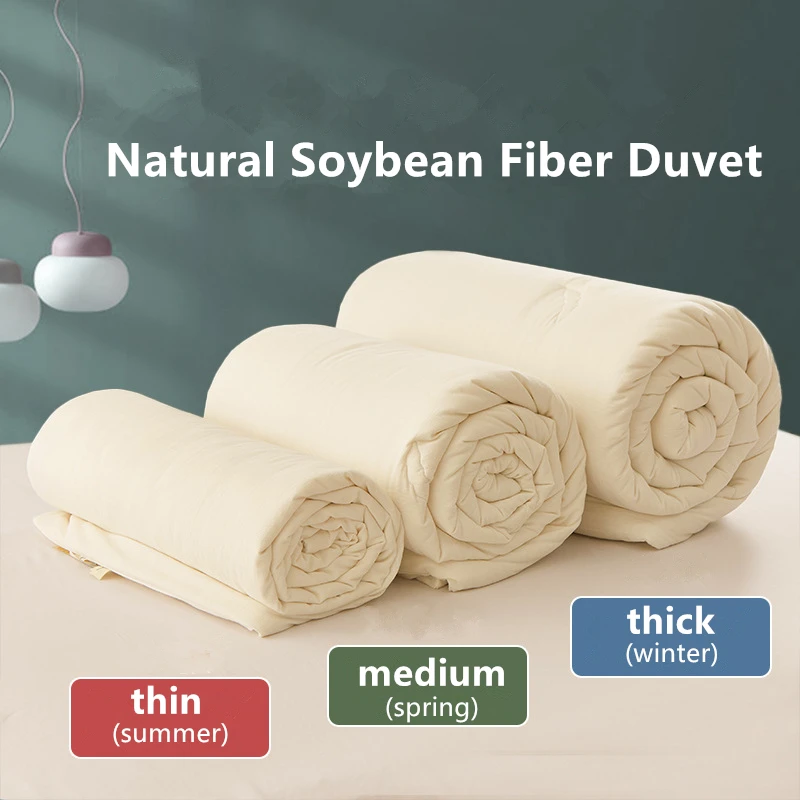 

Natural Soybean Fiber Thick Thermal Winter Duvet, Super Soft Kids Blanket with Filler,Breathable Quilt,Child Winter Comforter