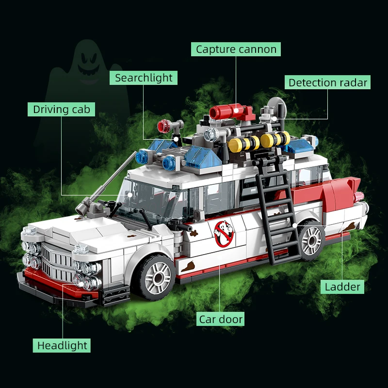 Mini Ghost Racing Car Building Blocks 562PCS MOC Model Car thumbnail 4