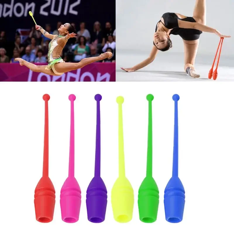 2Pcs Rhythmic Gymnastics Sticks Bars Clubs Rhythm Fitness Training Equipment Tool for Adult Children 35cm 13.38" Length