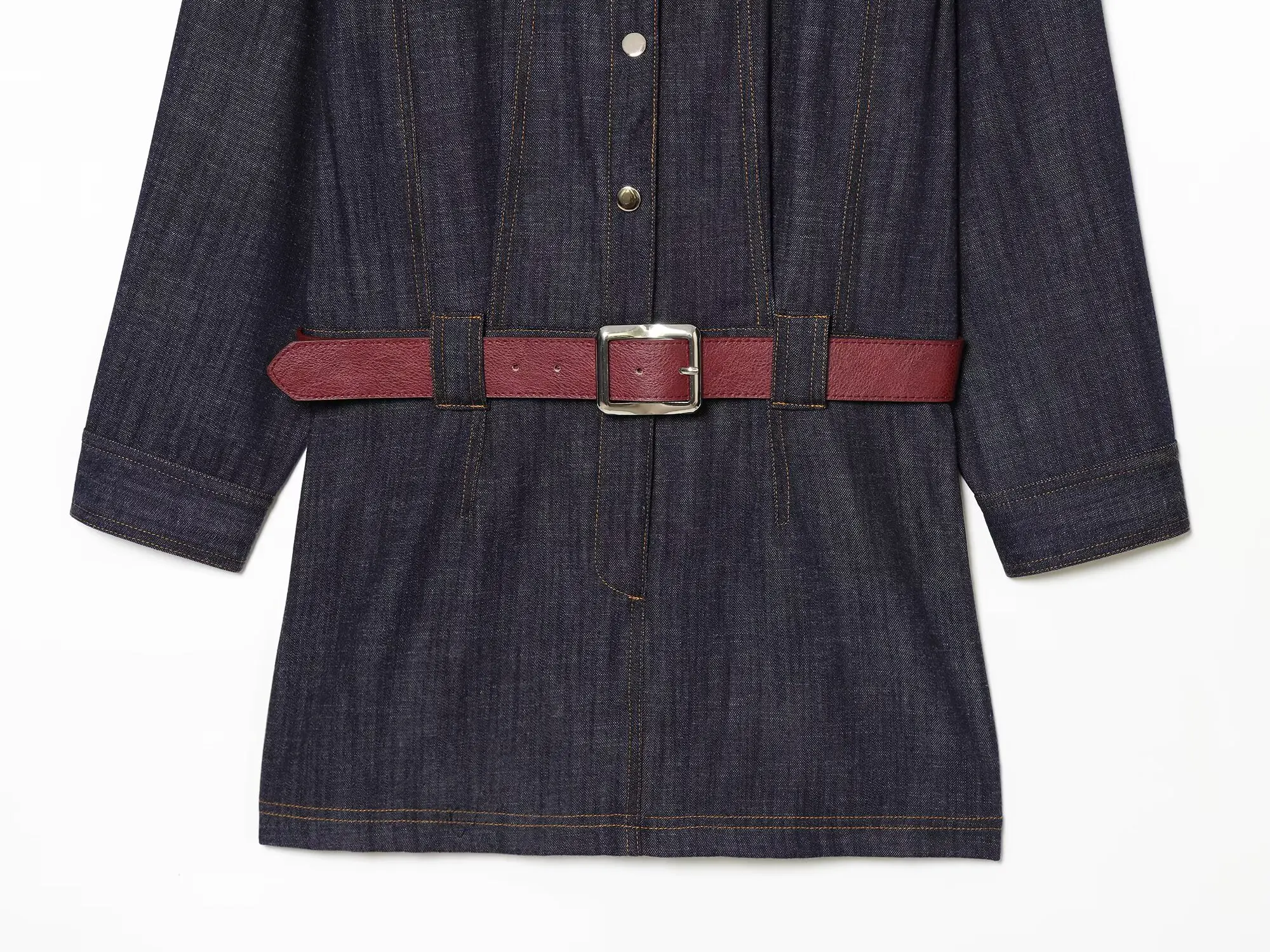 Women Spring Autumn New Fashion Short Denim Dress With Belt Female Lapel Long Sleeve Pocket Midi Dress Lady Casual Short Dresses