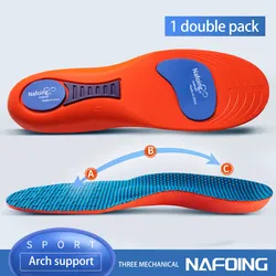 Orthopedic Arch Support Insoles for Men and Women - Shock - Absorbing Comfort for Plantar Fasciitis and Flat Feet (Orange Blue)