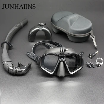 Low Volume Diving Mask & Snorkel Set with GoPro Mount – Tempered Glass Freedive Mask 1