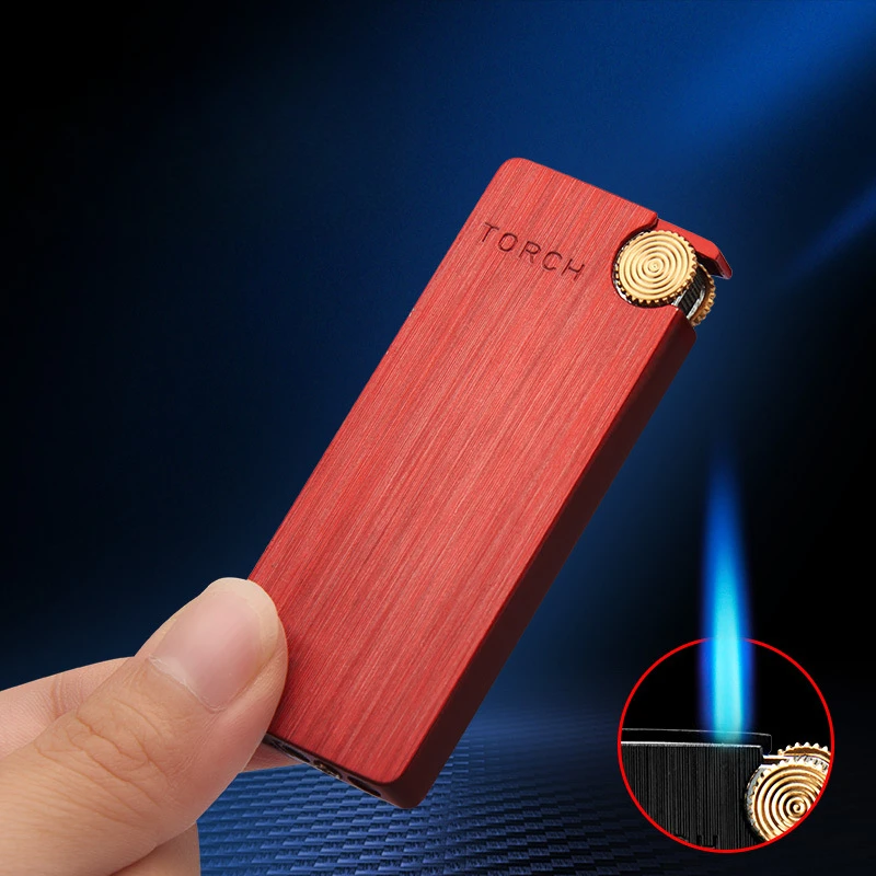 Windproof Torch Grinding Wheel Lighter Cigar Spray Gun Portable Lighter Kitchen Outdoor Blue Flame Smoking Gadgets Men's Gift