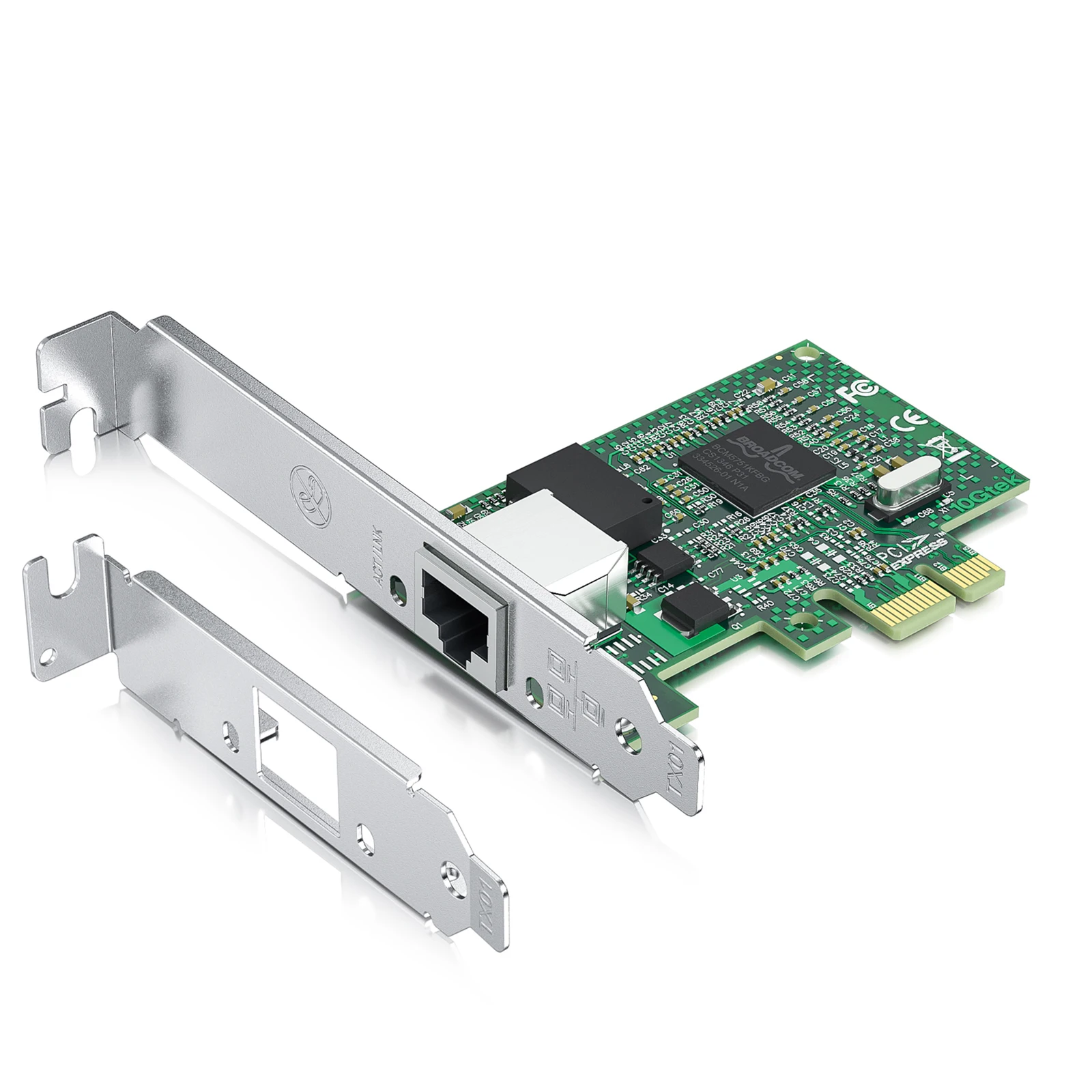 Broadcom BCM5751 PCI-E Gigabit Ethernet Network Adapter 1x RJ-45 Port pcie x1 gigabit network card rtl8111h 4 port gigabit server network card rj45 ethernet network adapter