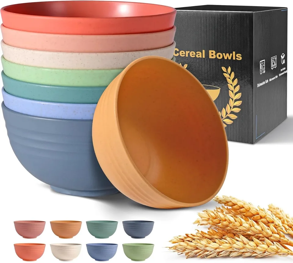 Eco Friendly Wheat Straw Cereal Bowls Set of 8