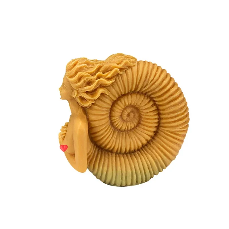 Silicone Mold Silicone Candle Mold Aromatherapy Candle Mold Silicone Candle Molds Candle Mold 3D Conch Girl Silicone Candle Mold DIY Art Body Portrait Craft Candles Making Kit Handmade Soap Gypsum Resin Clay Baking Tool