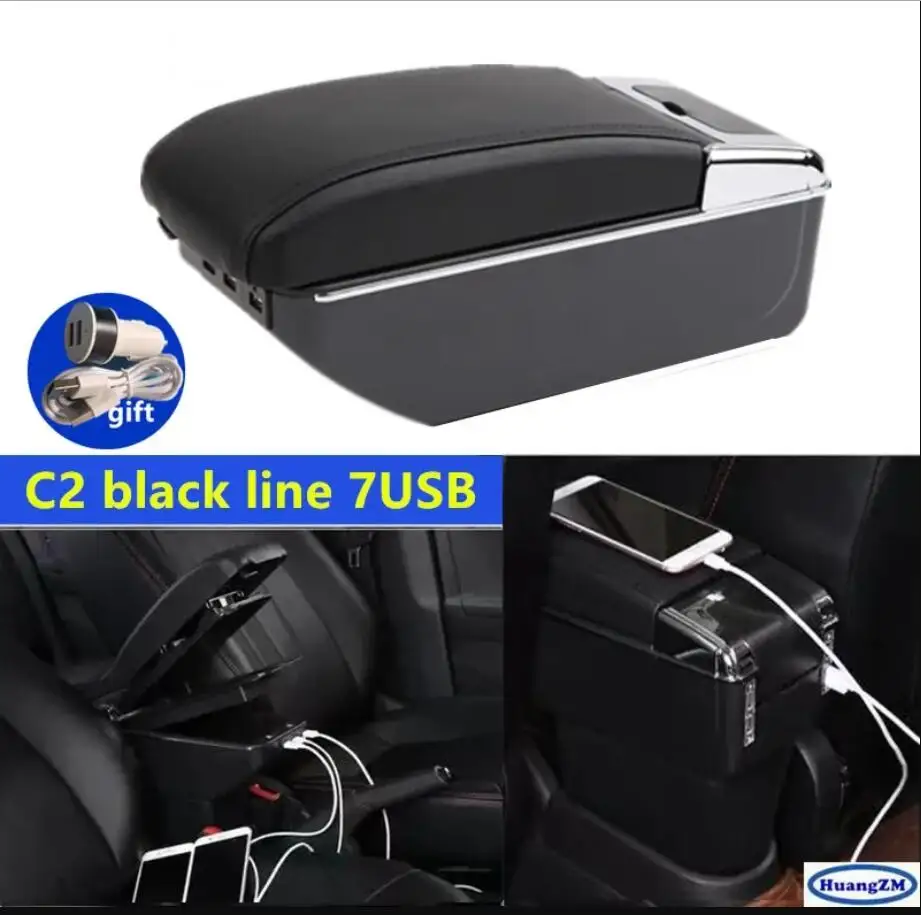 Accoudoirs Voiture Compatible Avec Toyota Pour Corolla Pour Verso S Accoudoir Boîte Rangement Centrale Rénovation Intérieur USB Accessoires De Voiture Double Couche Accoudoir De Voiture(B Beige