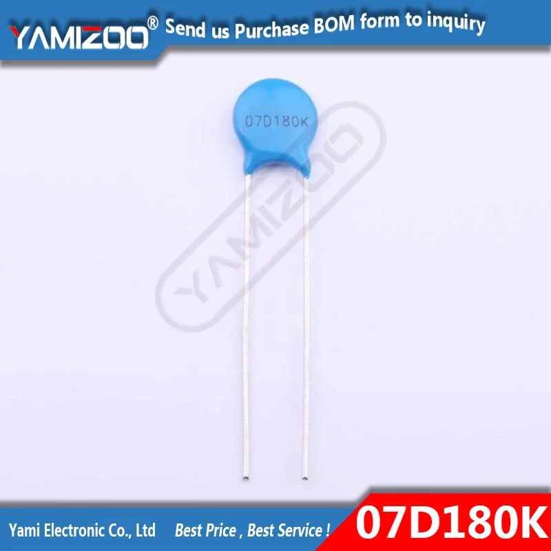 20pcs Varistor 07D180K 18V Piezoresistor 7D180K 07D180