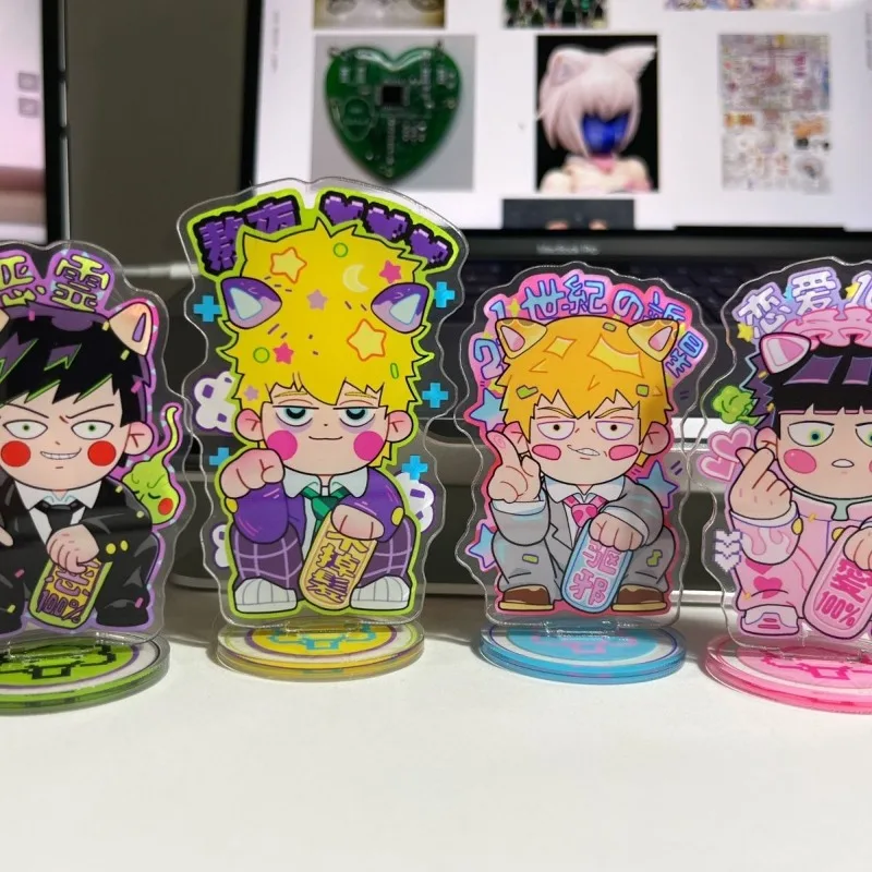 

Mob Psycho Anime Acrylic Stand Reigen Arataka Ekubo Kageyama Shigeo Maneki Neko Series Kawaii Desk Display Collection Room Decor