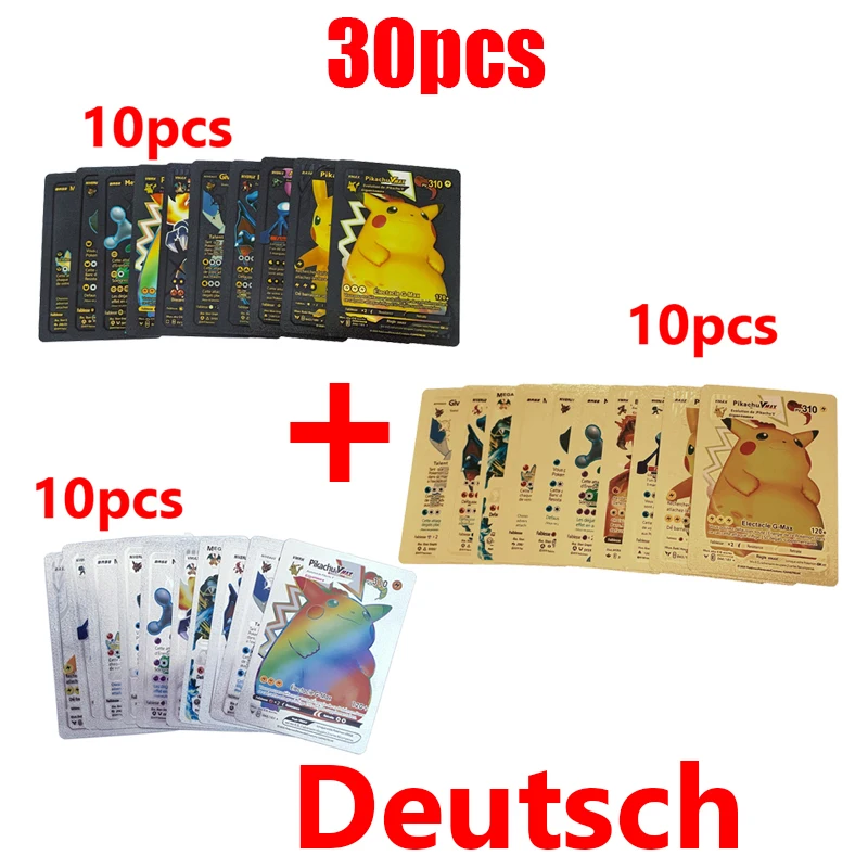 thumbnail image 1 of Pokémon Cards Francaise Gold Cards Spanish English German Foil Gold Silve Cards Metalicas Charizard Vmax Gx Game Card, 1 of 5