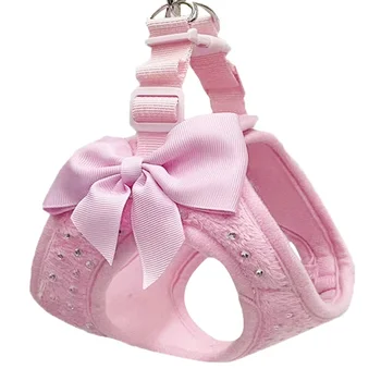 Soft Breathable Dog Chest Harness Vest Small Diamond Decoration Harness for Dogs Pets Collar Pets Chest Strap Leash 1