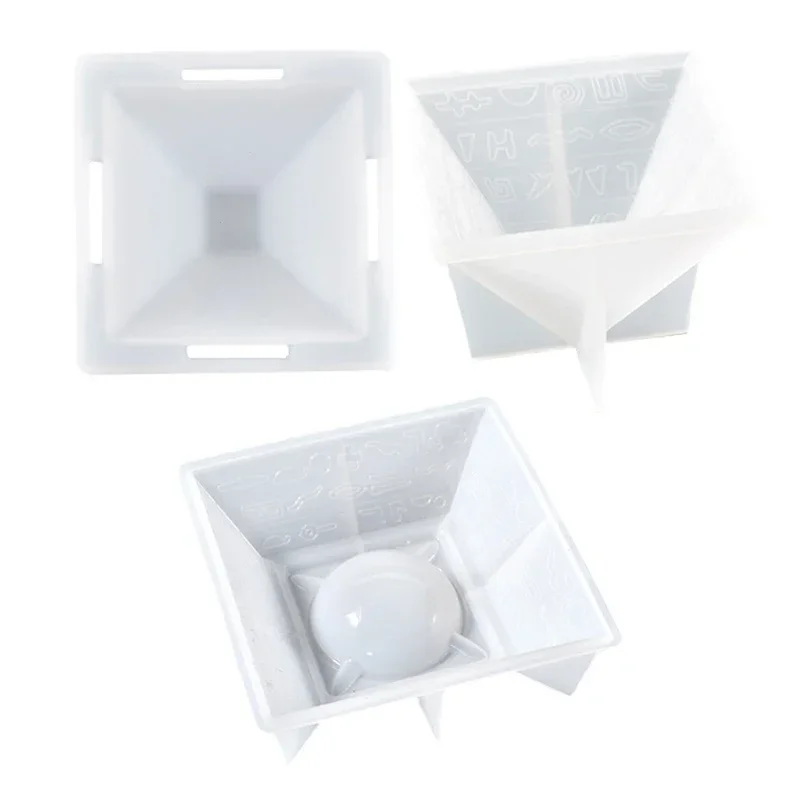 3pcs Pyramid Ashtray Epoxy Resin Mold Smoke Storage Box Casting Silicone Mould DIY Crafts Ornaments Making Tool