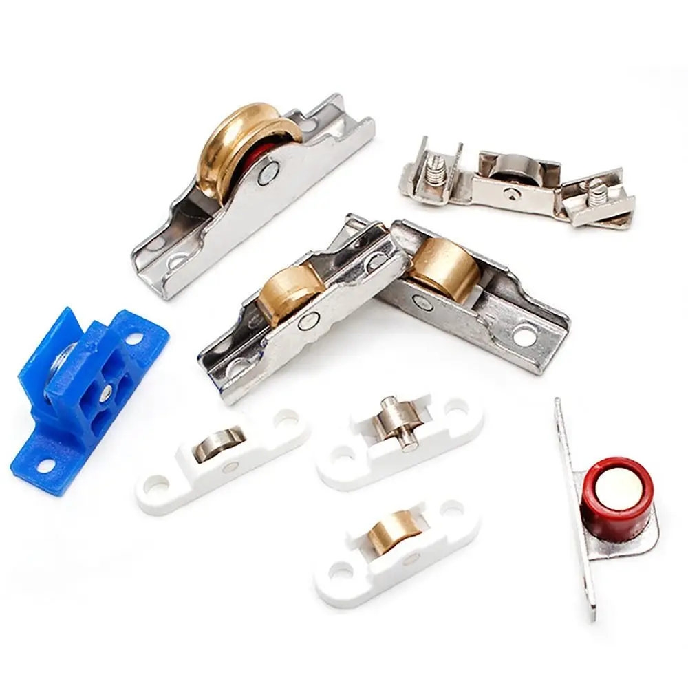 1Pcs Window Pulley Glass Upperand Down Pulleys Wheel Sliding Door Roller Runner Mute Wheel Track Pulley Furniture Accessories