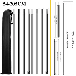 Adjustable Telescoping Galvanized Steel Tent Poles (Black 54-205CM)