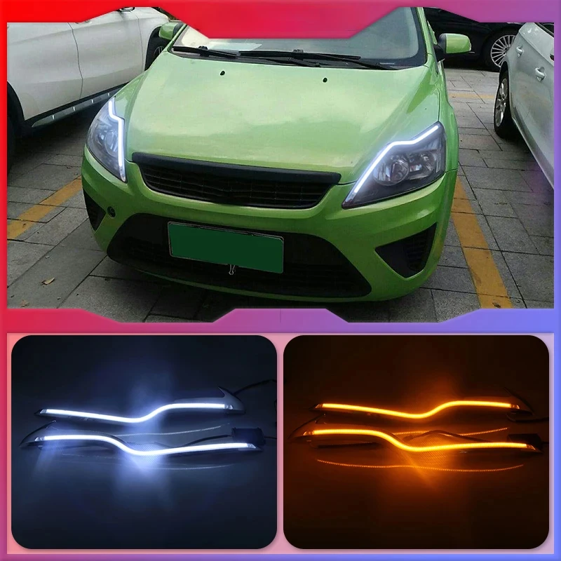 

2PCS LED Daytime Running Light For Ford Focus 2 MK2 2009 2010 2011 Auto Dimming Function 12V Car DRL Fog Lamp Decoration