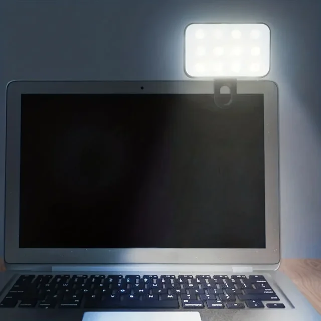 Mini Rechargeable Selfie Fill Light - 3 Color Modes, Adjustable Brightness, Clip-on LED Light for Mobile Phones & Computers 2
