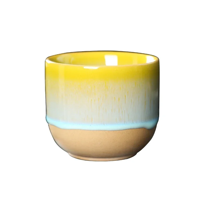 1PCS Ceramic Tea Cup Kiln Change China Porcelain Kung Fu Pottery Drinkware Tableware Water Mug For Gift ceramic coffee cup set