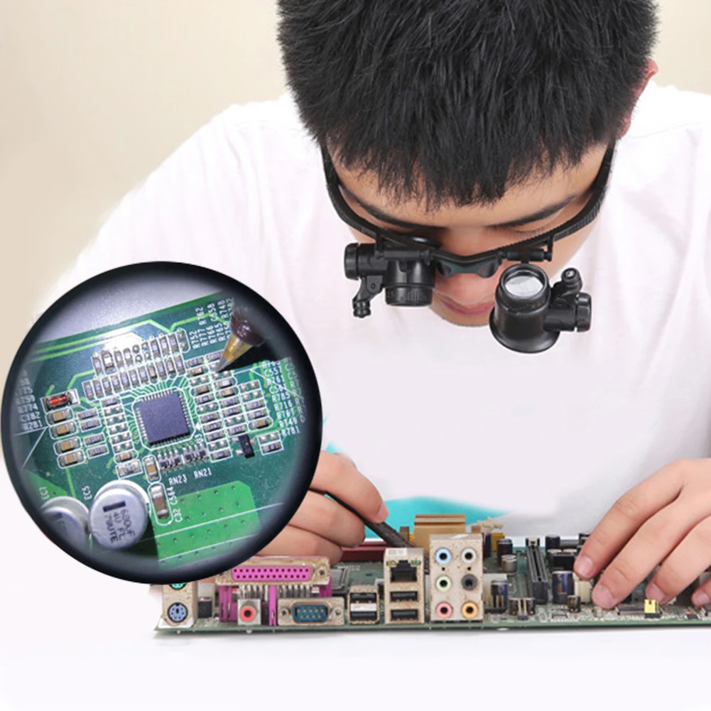 Eyewear Loupe Repair Third Hand Helmet Magnifying LED Magnifying Headband Head Wearing Magnifier Glasses Loupes for Reading