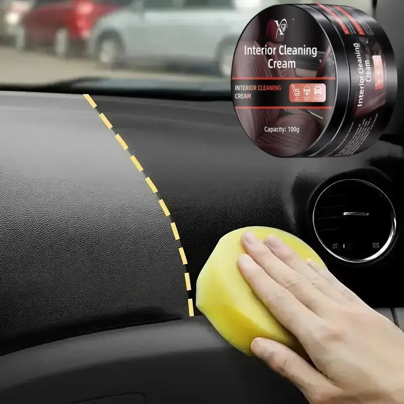 100g ABS Coated Dashboard Restorer Gel，High-Gloss Car Interior Wax for Trim/Console Renew & Protect，Scratch Care Shine Enhancer