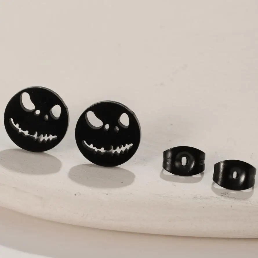 Nette Halloween Cartoon Geist Ohrringe Stud Für Frauen Edelstahl Ohr Piercing Schwarz Ohrringe Minimalistischen Kostenloser Versand – Detail 9