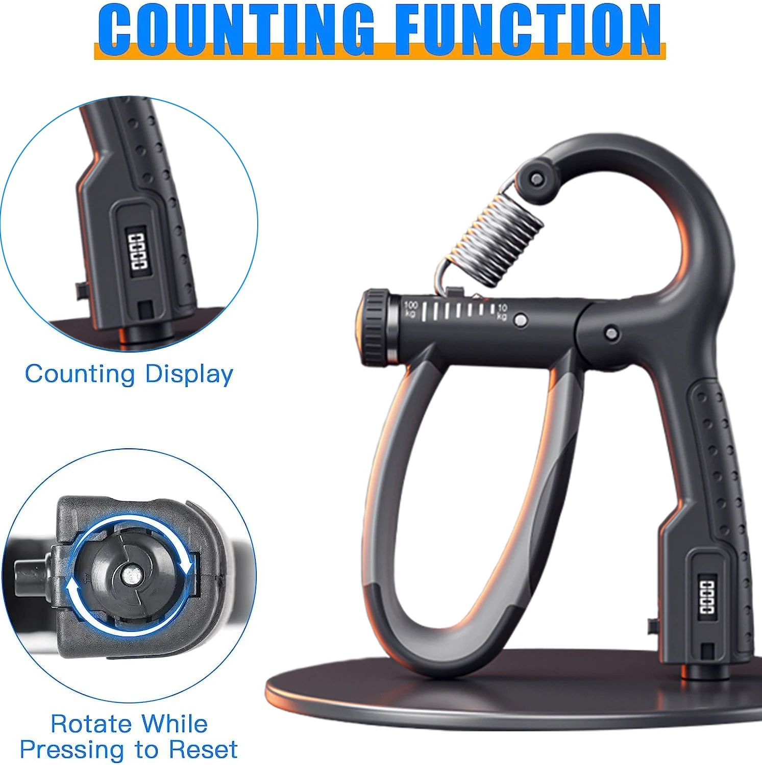 10-100Kg Adjustable Grip Strength Device For Fitness Rehabilitation Training, Wrist Strength Counting For Muscle Exercise hand strengthener hand grip trainers hand grip exerciser hand exerciser hand trainer