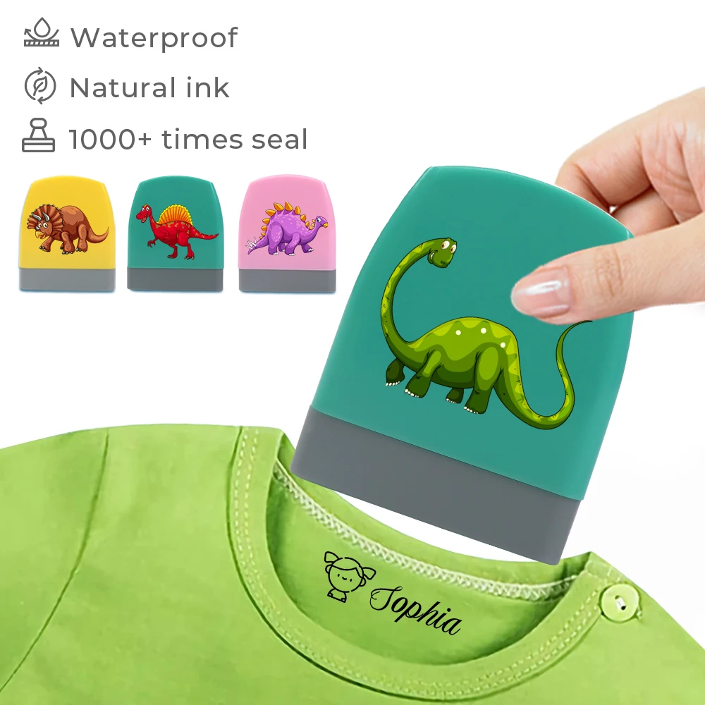 Cute Cartoon Dinosaur Children'S Clothes Stamp Seal Diy For Children Telephone Number Seal Safe Chapter Not Easy To Fade Toy