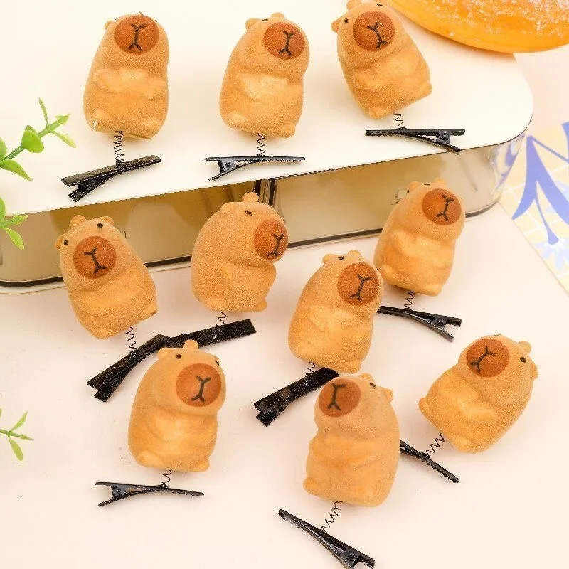 10-100PCS Kawaii Bow Tie Little 3D Capybara Hairpin Spring Clip Duckbill Clip Bangs Clips Side Clips Headwear Hair Accessories hair accessories hair clips