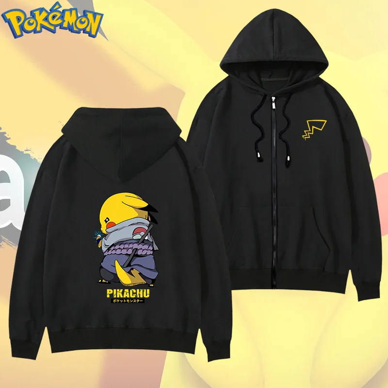 

Pokemon Pokemon Pikachu Cartoon Anime Hong Kong Style Ins Trend Peripheral Couple Zipper Sweatshirt Jacket Valentine's Day Gift