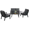 Modern Outdoor Patio Furniture Set, 4-Piece Aluminum Conversation Set, Loveseat, Coffee Table, Includes Cushion, Backyard 6