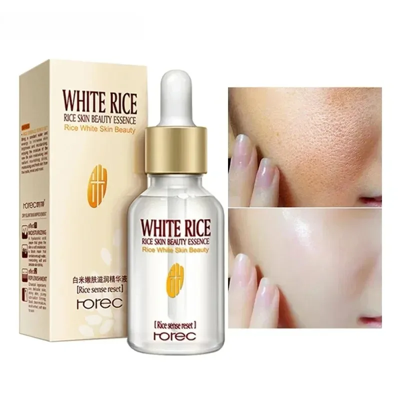 White Rice Face Serum Shrink Pores Brightening Whitening Cream Anti Aging Lines and Wrinkles for Glowing Skin Firm Care Essence 4