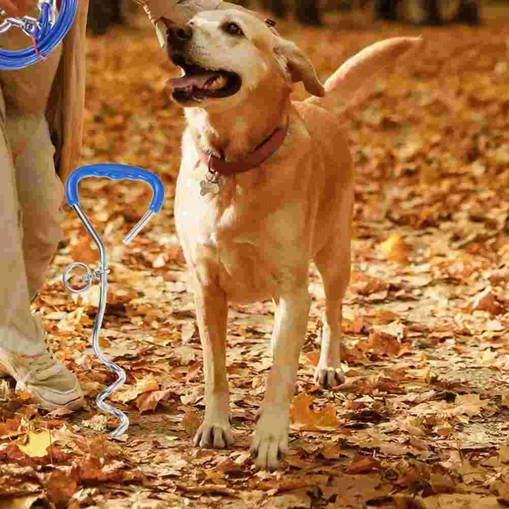 

Metal Spiral Dog Tie Out Stake Heavy Duty Large Dog Anchors Pet Stake For Camping Garden Ground Steel Wire Dogs Lead Set Camping