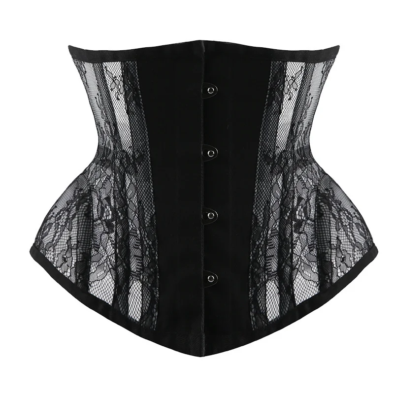 Sexy Lace Floral Steel Bone Bustiers And Corsets Top Waist Trainer Gothic Hourglass Belly Slimming Underbust Corset Plus Size