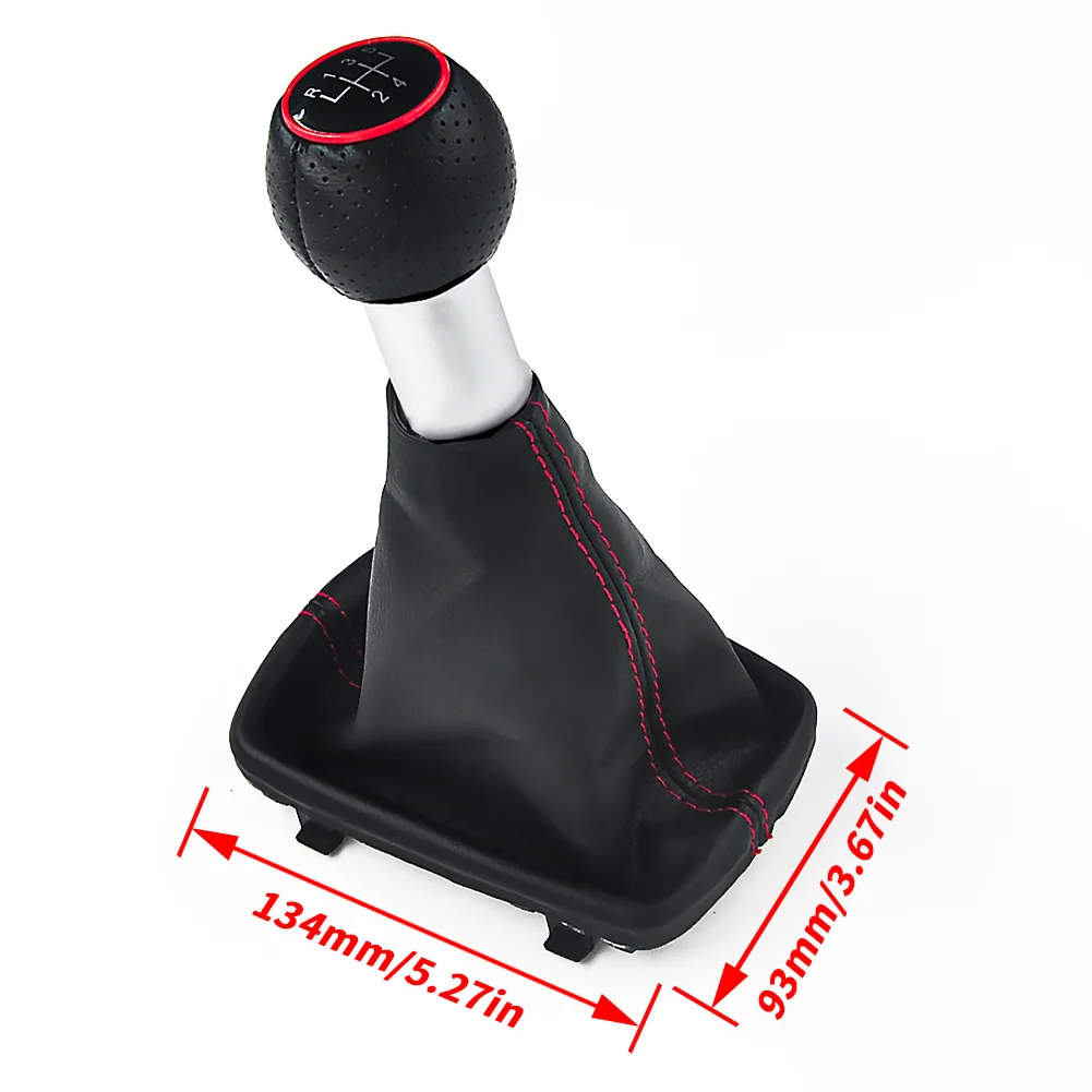 Red Line Leather Car Shift Pomello Leva Gaitor Boot Cover Per Audi A3 S3 8L 2001 2002 2003 Accessori Decorativi