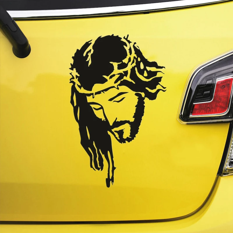 Adesivo Paraurti Jesus In My Car – Decalcomania Vinile 3M Bianco – 4x4.4 Pollici