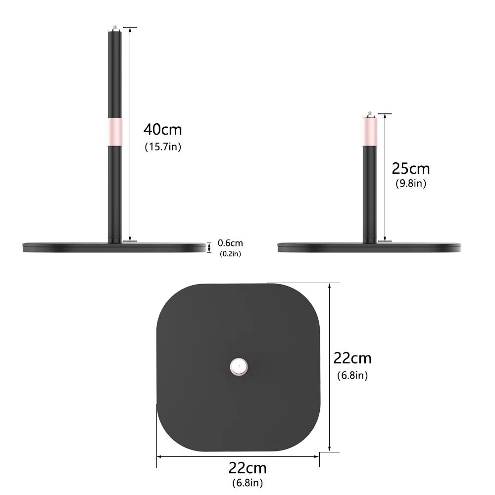 LUXCEO Round Base Aluminium Monopod Load Capacity 12kg Monopods Stand for DSLR Cameras/Camcorders/Projector/Monitor/Fill Light