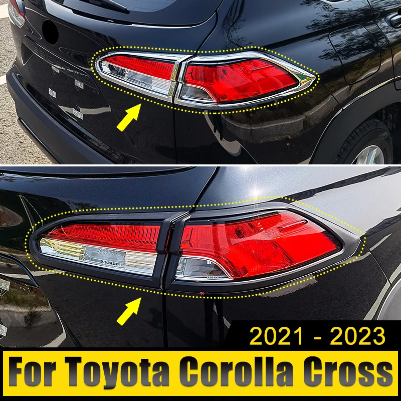 For Toyota Corolla Cross XG10 2021 2022 2023 ABS Car Taillight Lamp Decoration Frame Cover Rear Light Trim Stickers Accessories 1