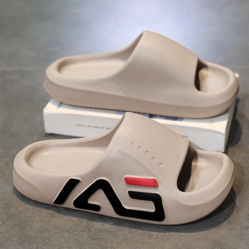 Modische Sport-Slide-Sandalen für Herren, trendige Plateau-Hausschuhe mit dicker, weicher Sohle, bequeme Indoor- und Outdoor-Sport-Slides – Detail 5