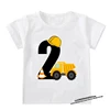 Kids Boys T-shirts Baby Short Sleeve Excavator Tops Children Fashion Tshirt 1 2 3 4 5 Years Boy Construction Birthday Shirts 5