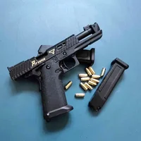 1:3 Shell Ejection G34 TTI PIT VIPER Alloy Empire G17 Assembly Toy Gun Model Keychain Weapon Mini Pistol Christmas Gift 2