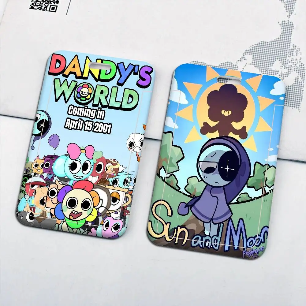 인기 게임 D-Dandys World 1Pcs 작업 명함 홀더 비즈니스 작업 카드 ID 배지 끈 홀더 남성 여성 ID 비즈니스 케이스