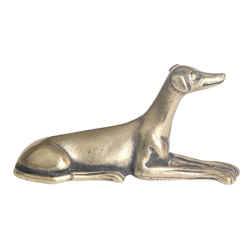 

Vintager Solid Brass Greyhound Dog Desk Ornaments Animal Figurines Miniatures Home Decorations Crafts Accessories Gifts